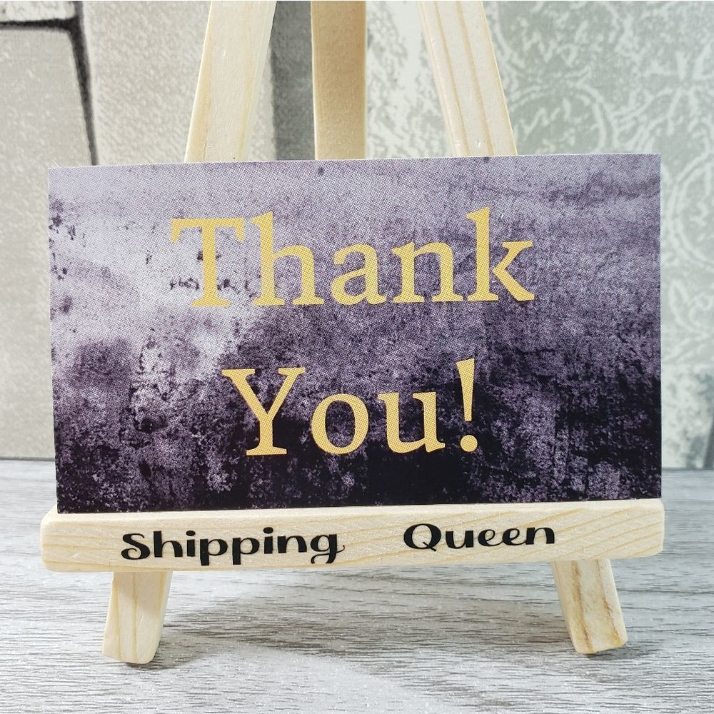 8/$20 Poshmark Thank You Cards Black Marbling Design